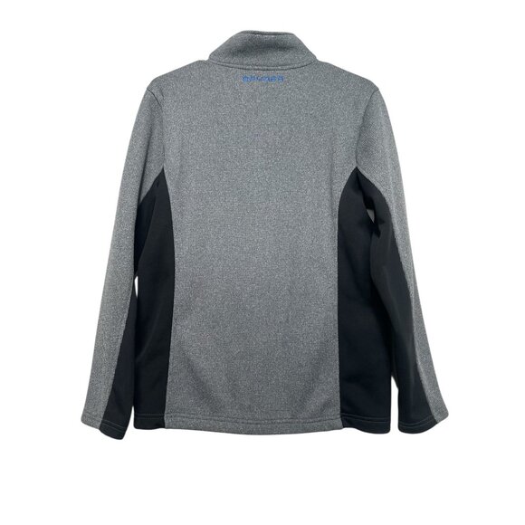 Spyder Raider Polar Tech Jacket Junior Mens XL 18-29 Gray Knit Thermal Outdoors - Picture 2 of 15